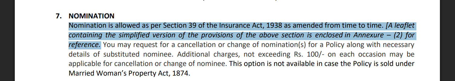 Who can be a nominee in term insurance?