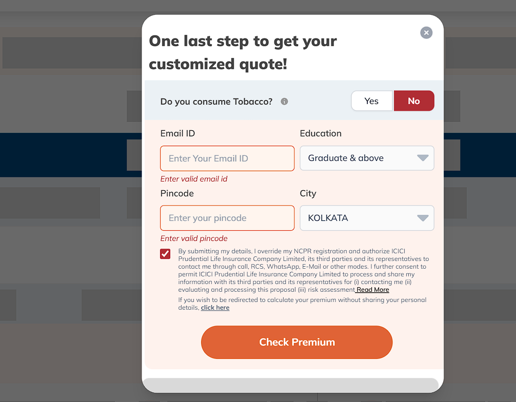 ICICI Term Insurance Calculator