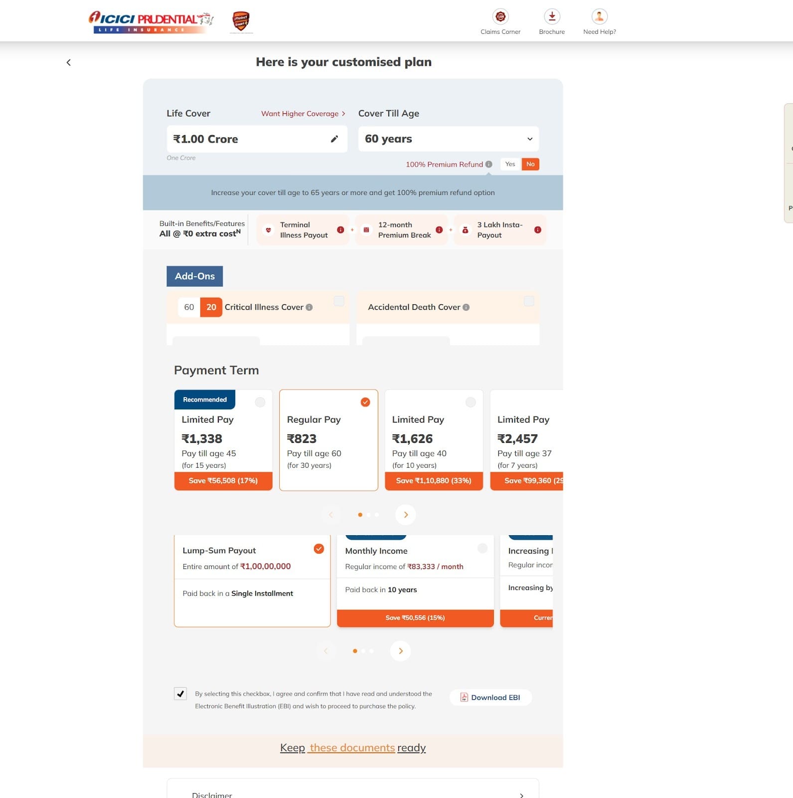 ICICI Term Insurance Calculator