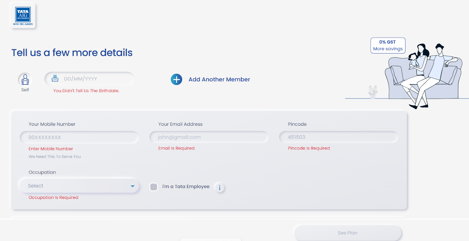 TATA AIG Premium Rate Chart