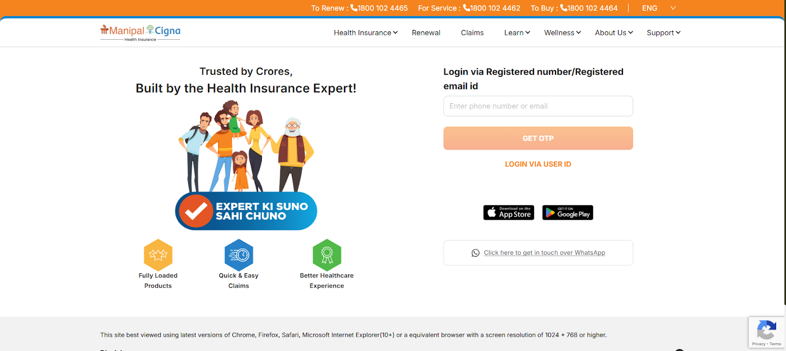 Manipal Cigna Health Insurance Contact and Login