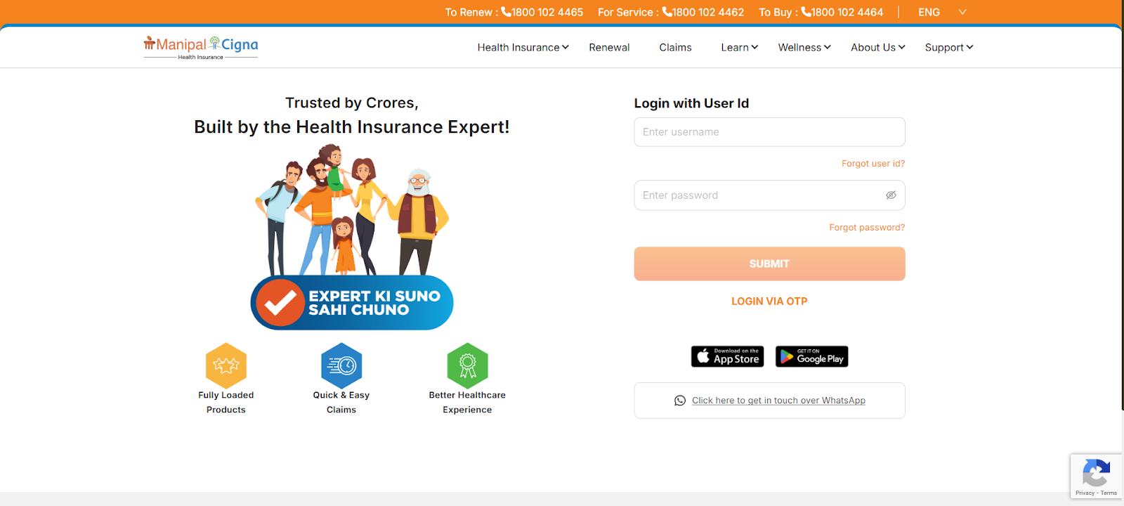 Manipal Cigna Health Insurance Contact and Login