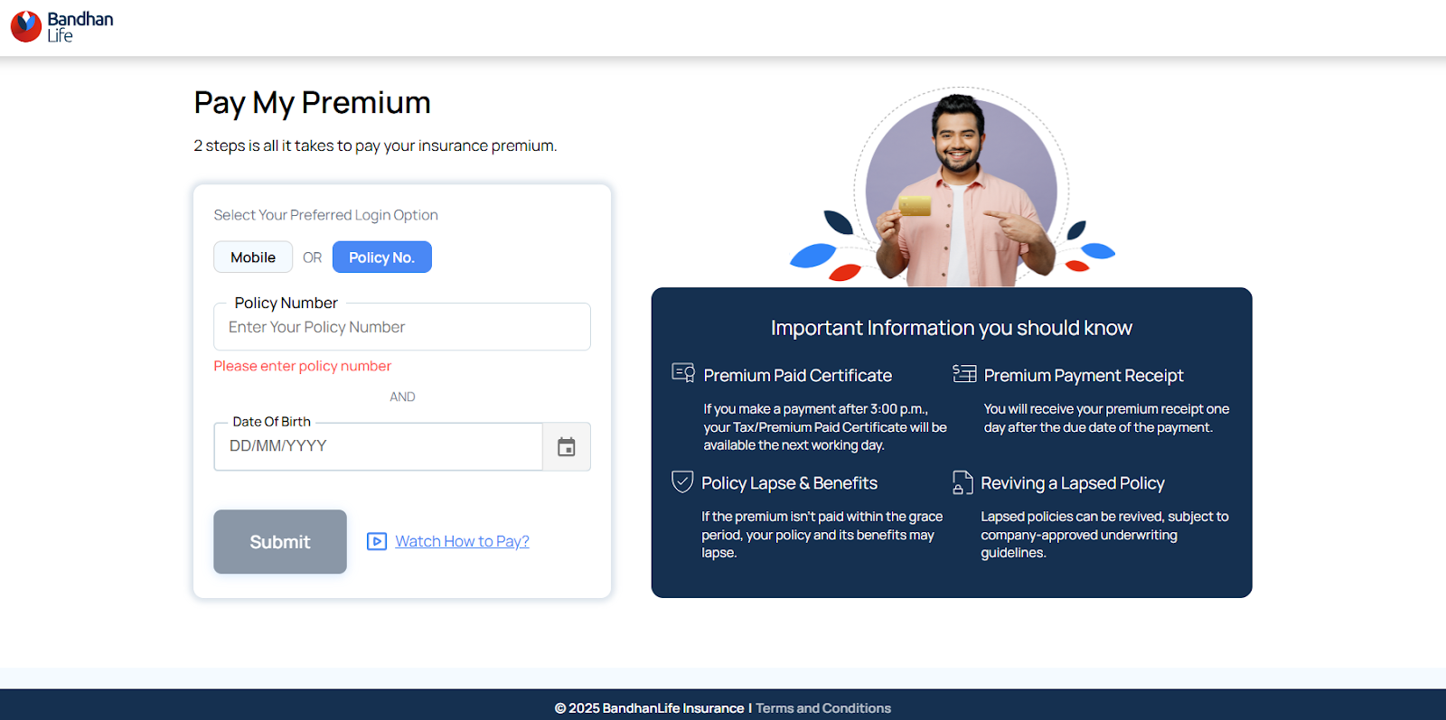 Bandhan Life Term Insurance Renewal