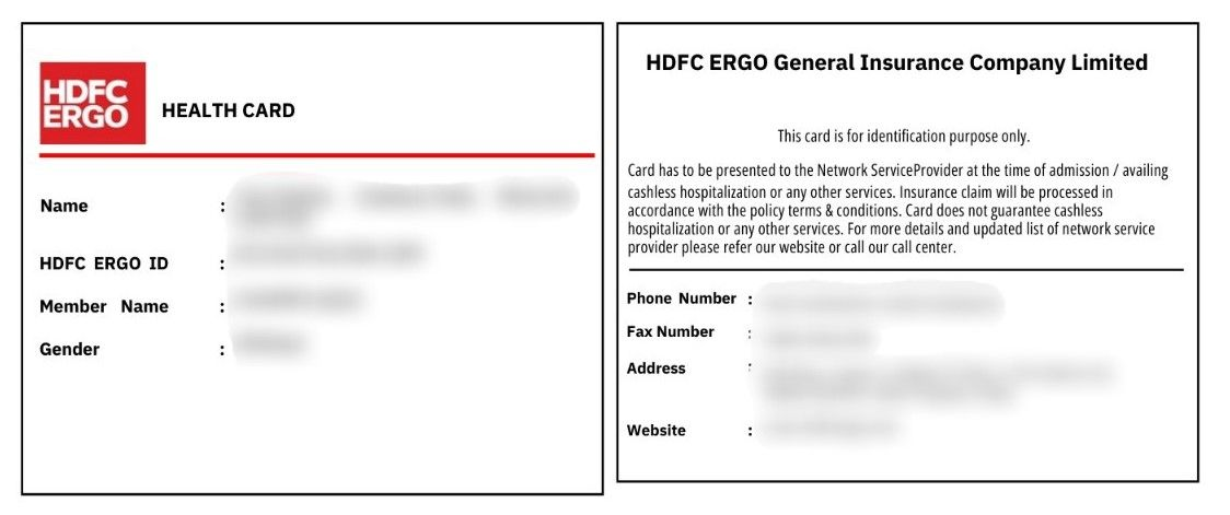 HDFC ERGO Health Insurance Card