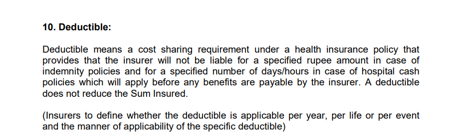 Deductible in Health Insurance