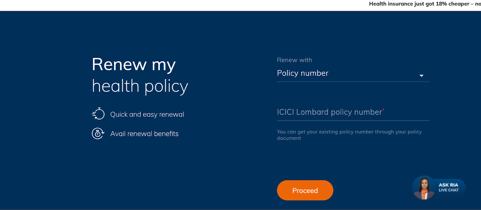 ICICI Lombard Health Insurance Renewal Process