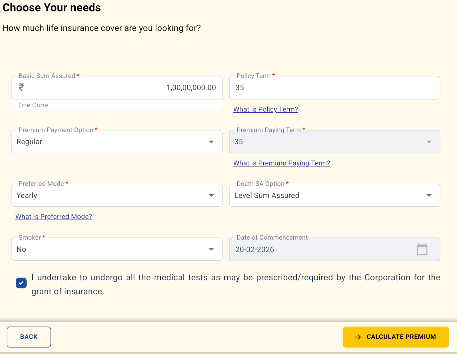 LIC Term Plan Calculator