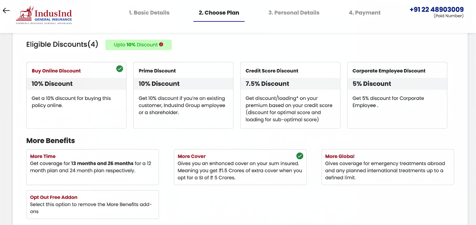 IndusInd Health Insurance Premium Chart