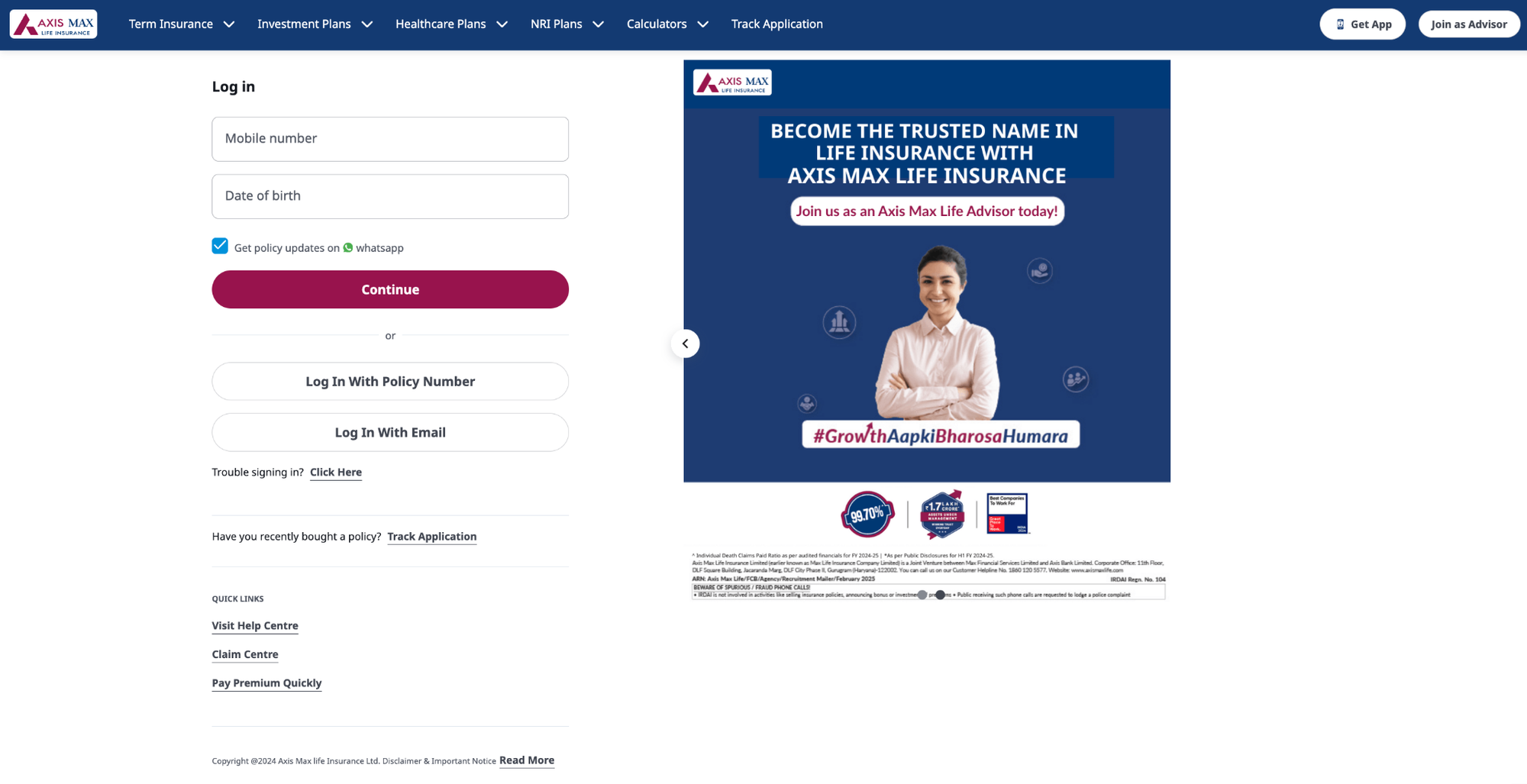 Axis Max Life Insurance Policy Renewal