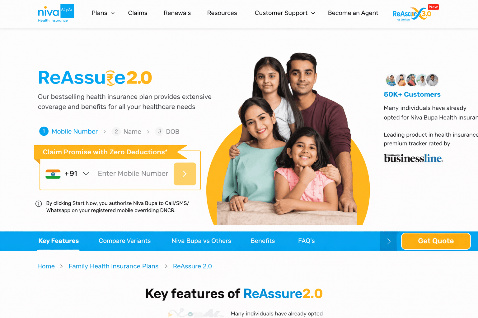 Niva Bupa ReAssure 2.0 Premium Chart 