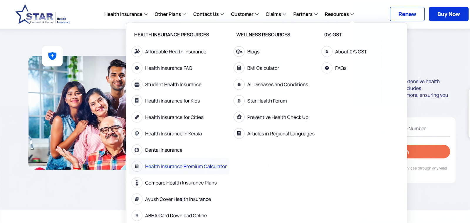 Star Health Comprehensive Plan Premium Chart