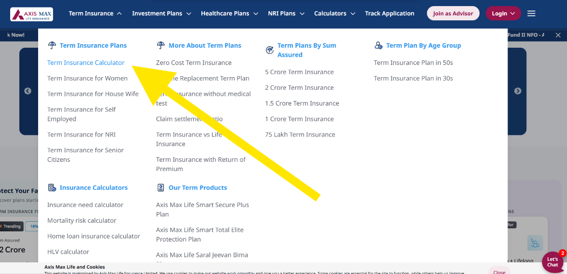 Axis Max Life term insurance calculator