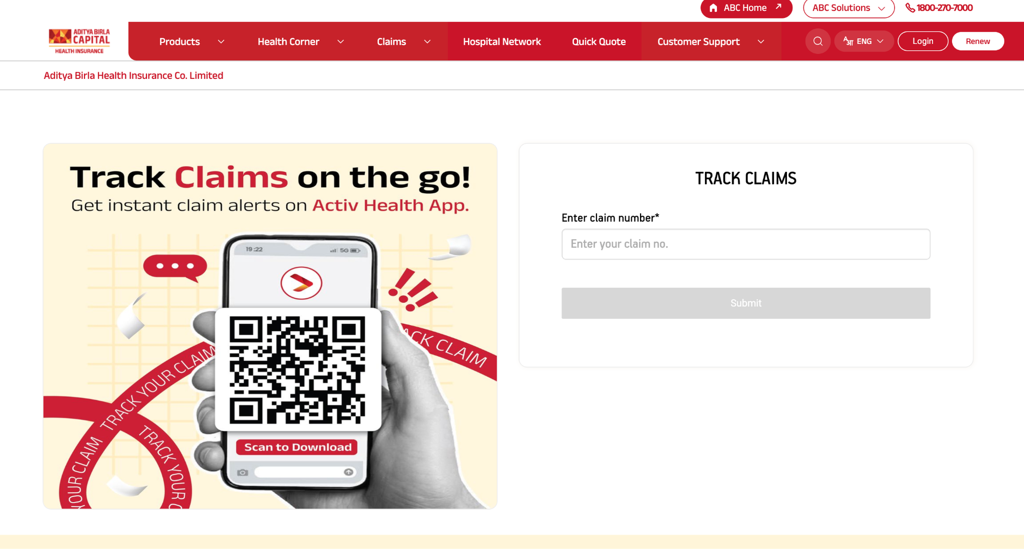Aditya Birla Claim Status