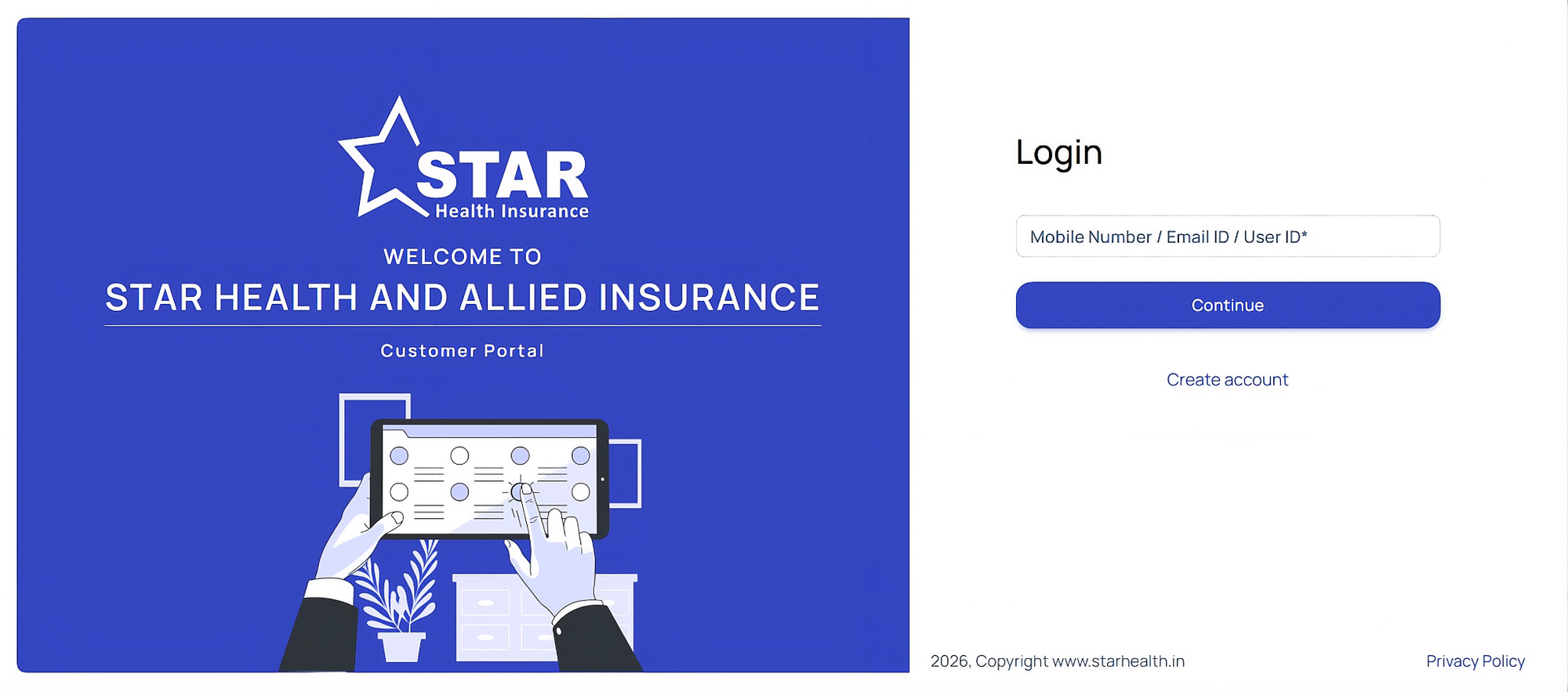 Star Health Customer Portal Login