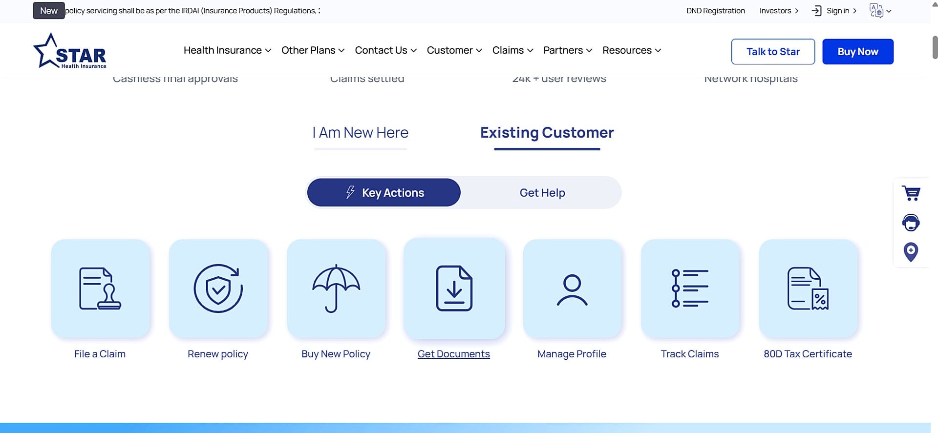 Star Health Website