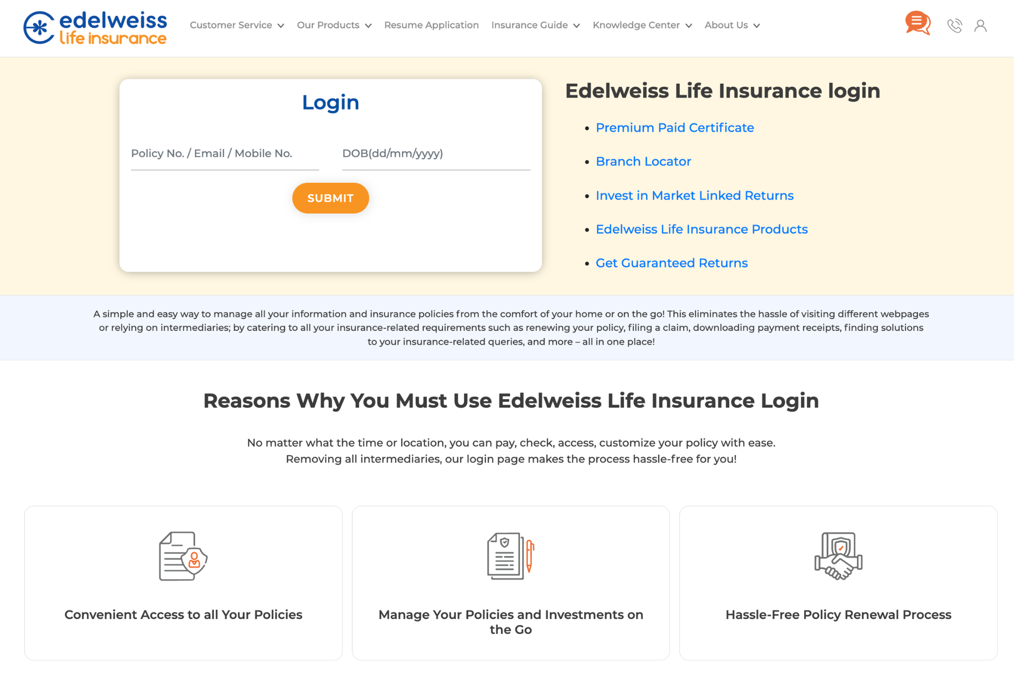 Edelweiss Life Insurance Login