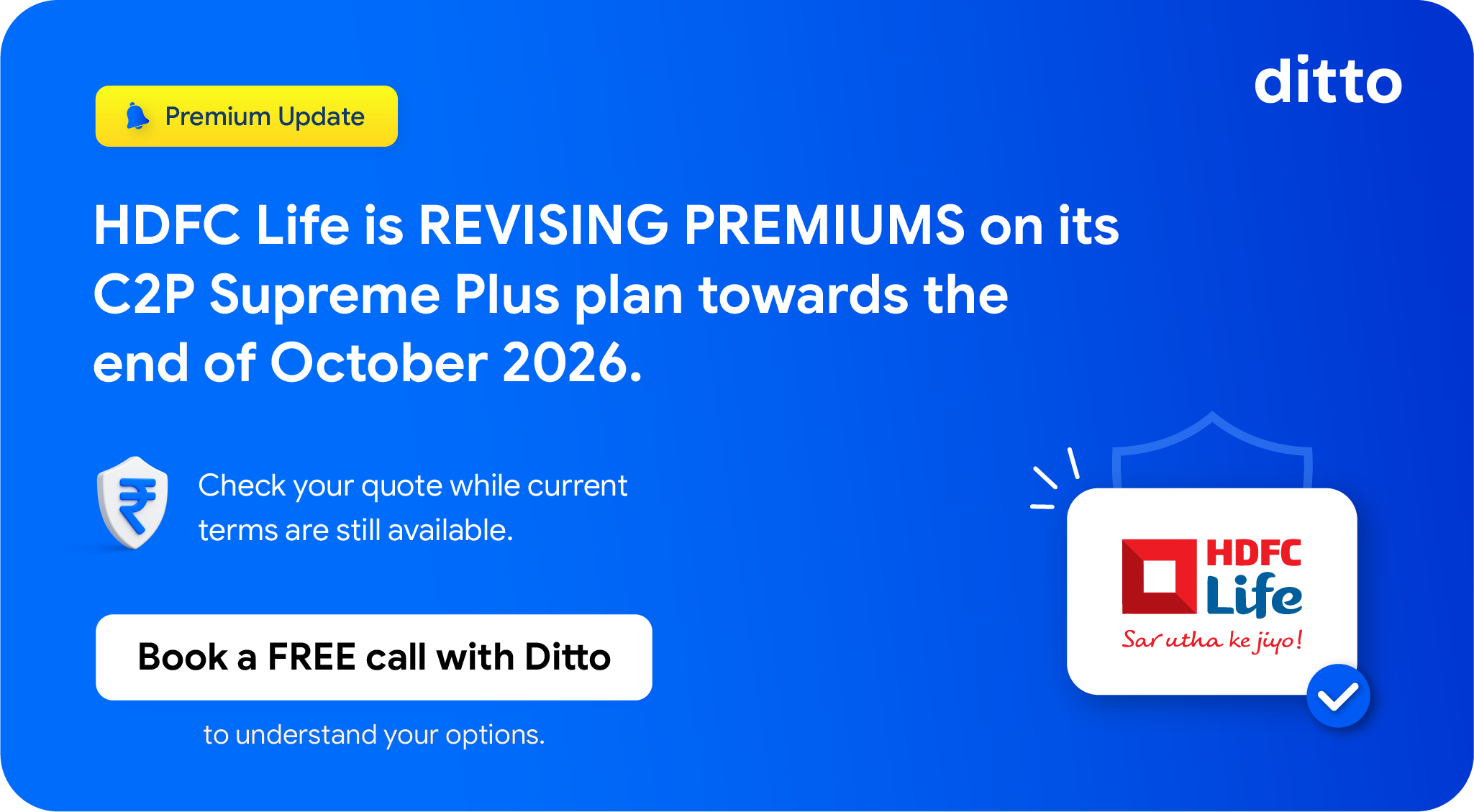 HDFC Life is revising premiums on it C2P Supreme Plus plan