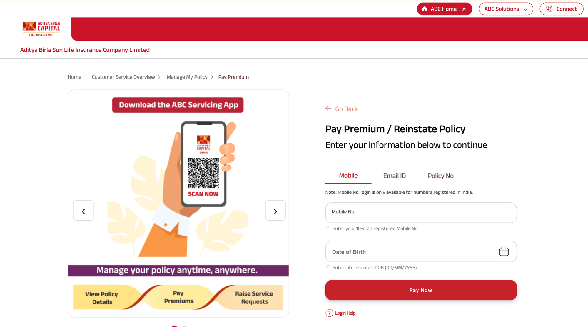 You can pay your ABSLI premiums online securely through the official ABSLI Pay Premium page using multiple convenient payment options.